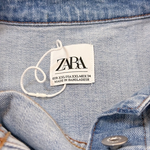 ZARA Frayed Hem Denim Jacket - Picture 10 of 10